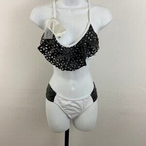 Sandra Picon Beachwear  White Bikini Swimsuit M